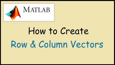 row vs column vector matlab